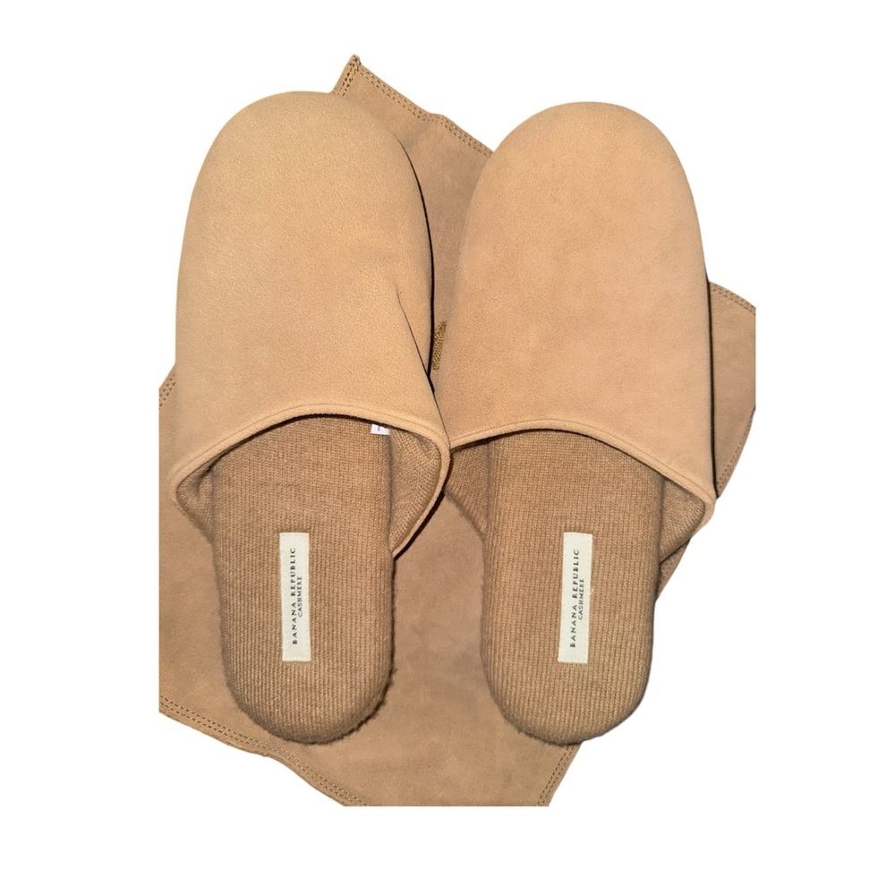 Banana Republic Tan Cashmere and Suede Slide Slippers Mens Med 9/10